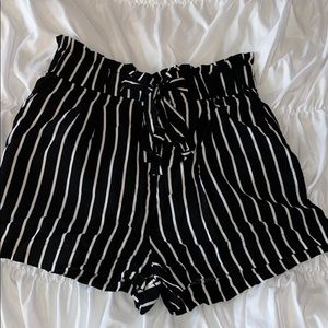 Black and White Striped shorts